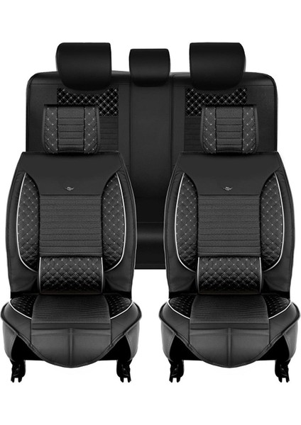 fiat Tempra Lüks Deri Oto Koltuk Kılıfı Ön/arka Set Siyah/beyaz modelleri