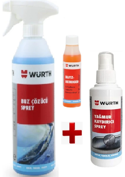 Buz Çözücü Sprey & Würth Yağmur Kaydırıcı Sprey &würth Konsantre Cam Sabunu