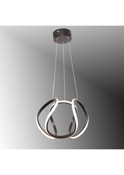 TT306-35-SY Tt Aydınlatma Kavis Modeli Mat Siyah LED Avize