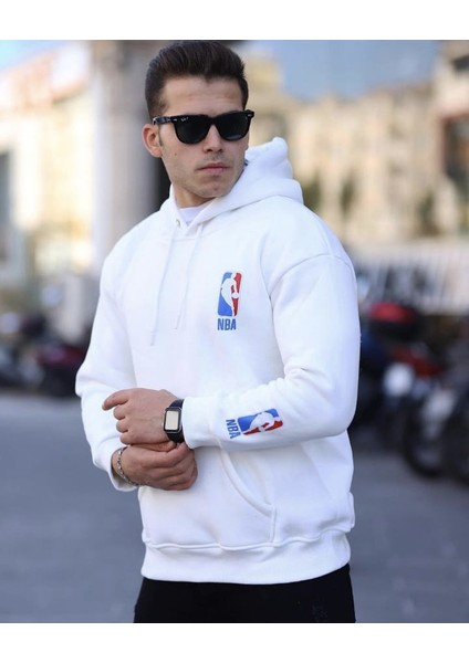 Kapüşonlu Dijital Baskılı Tam Kışlık %100 Pamuk 3iplik Oversize Erkeksweatshırt
