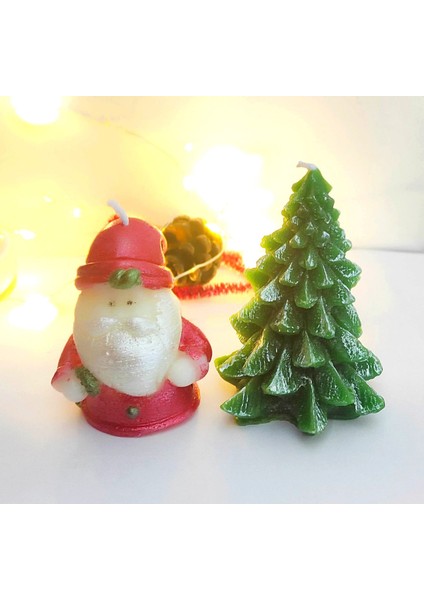 Çam Ağacı ve Noel Baba Yılbaşı Mumu