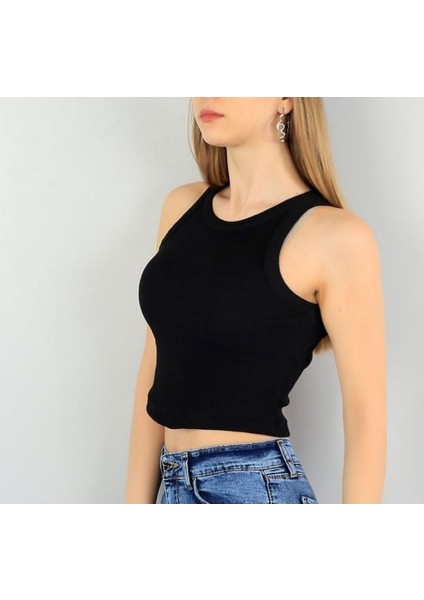 Kaşkorse Kumaş Crop Bluz