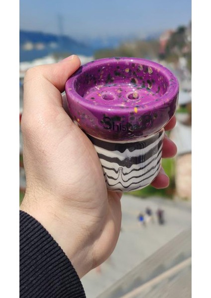 Shisha Pi Small Marbling Lüle Mor