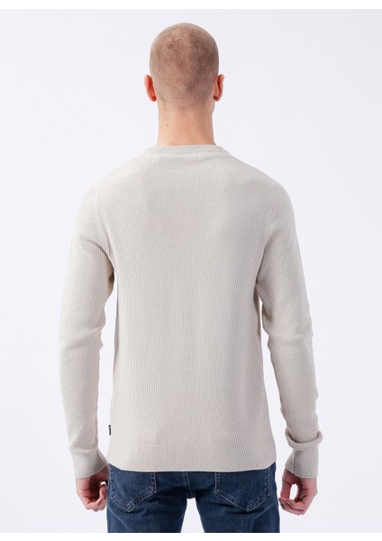 Bisiklet Yaka Düz Gümüş Erkek Kazak 22022855_ONSPHIL 12 Struc Crew Knit
