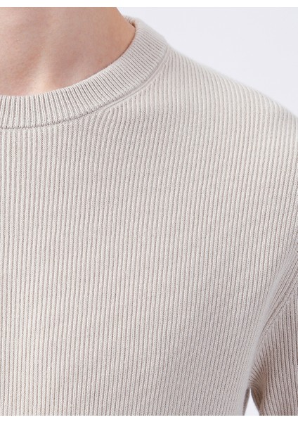 Bisiklet Yaka Düz Gümüş Erkek Kazak 22022855_ONSPHIL 12 Struc Crew Knit