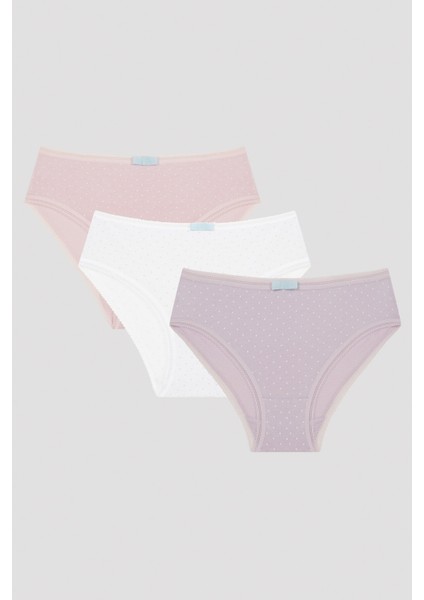 Çok Renkli Girls Floral 3lü Paket Slip Külot