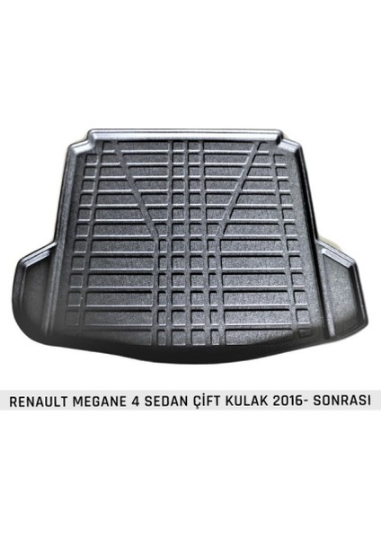 Renault Megane 4 Sedan 2016 - Çift Kulak 3D Kauçuk Bagaj Havuzu