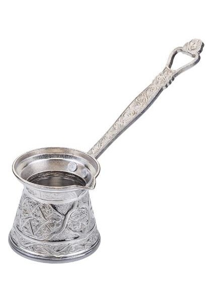 AYV-0061 No:6 Zambak Döküm Cezve Gümüş