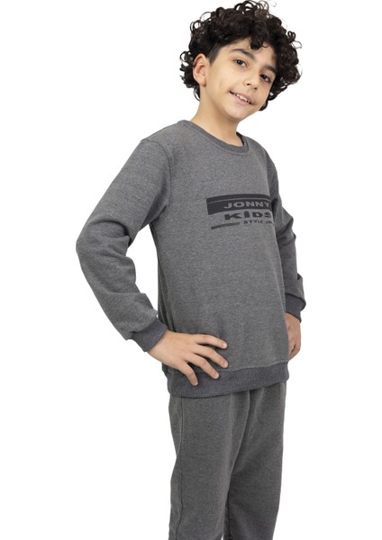 Jonny Kids Bisiklet Yaka Baskılı Sweatshirt