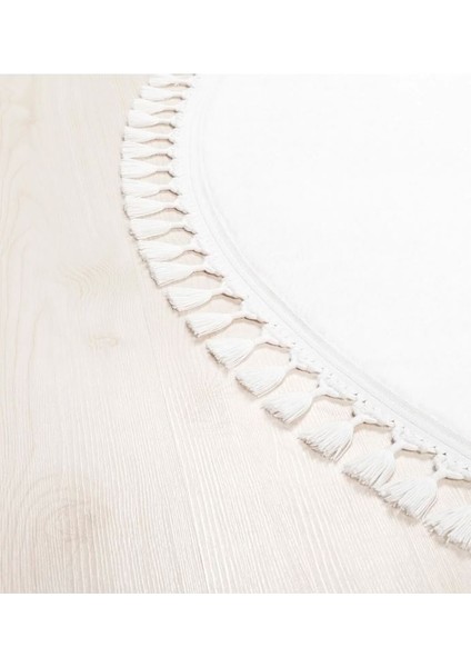 Yuvarlak Comfort Puffy Ponpon Saçaklı Peluş fırsatları