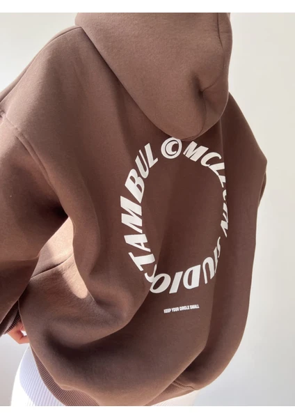 Estambul Kahve Oversize Unisex Sweatshirt