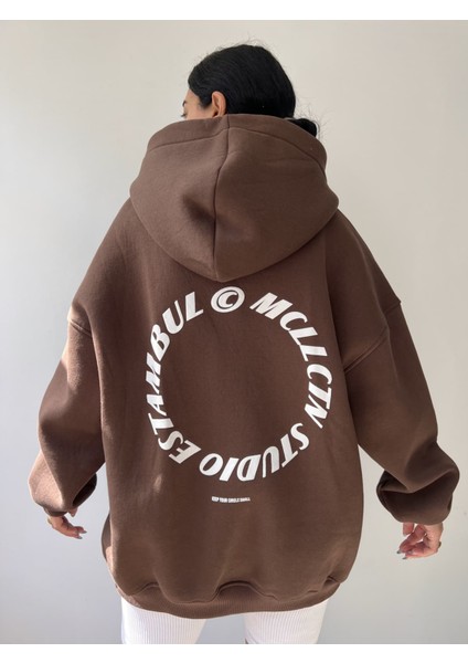 Estambul Kahve Oversize Unisex Sweatshirt