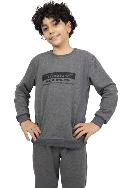 Bisiklet Yaka Baskılı Sweatshirt