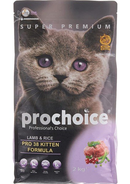 38 Kitten Kuzulu Yavru Kedi Kuru Maması 2 kg