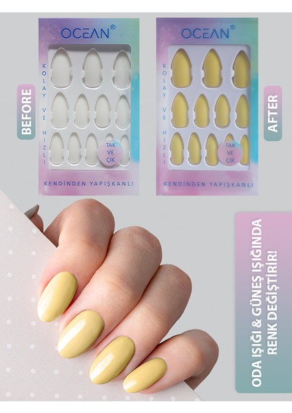 Takma Tırnak Renk Değiştiren Tak ve Çık Kendinden Yapışkanlı - 864