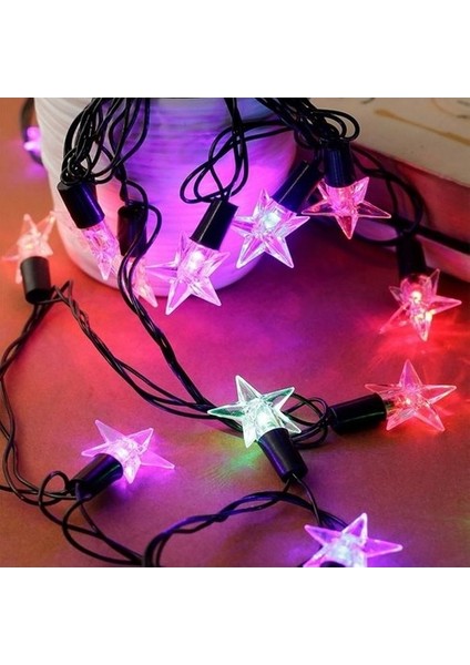 Yıldız Şeklinde Rgb Işık Renkli Işık Dekor Işığı 5 Metre Yılbaşı Ağaçı Süsü