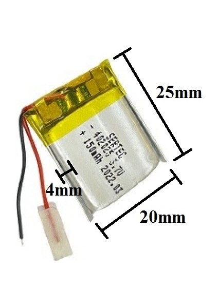 402025 3.7V 150 Mah Lityum Polimer Pil 1.5A (Drone Için Uygun Değildir)