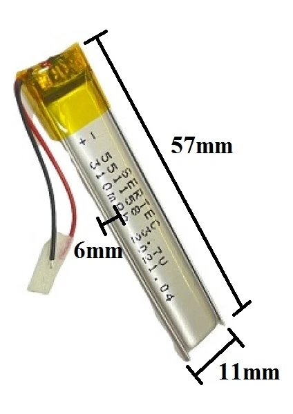 551158 3.7V 310 Mah Lityum Polimer Pil 1.5A (Drone Için Uygun Değildir)