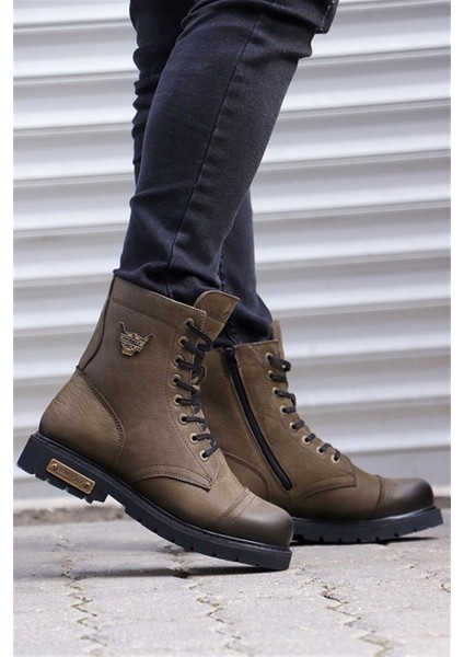 Deri Erkek Bot Haki 102 18505 V6 modelleri