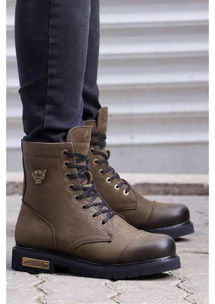 Deri Erkek Bot Haki 102 18505 V6 fırsatları