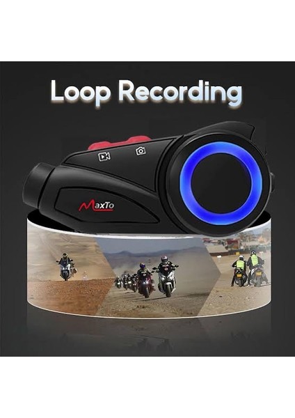 Maxto M3S 2k Hd 1440P Kameralı Intercom Motosiklet Kask Intercom