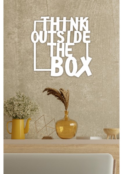 "think Outside The Box" Duvar Dekoru - Süsü, Ahşap Dekoratif Tablo