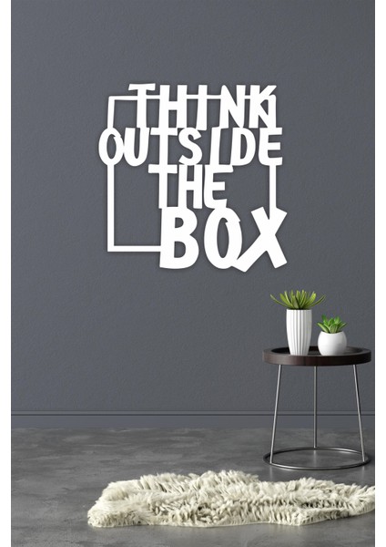 "think Outside The Box" Duvar Dekoru - Süsü, Ahşap Dekoratif Tablo