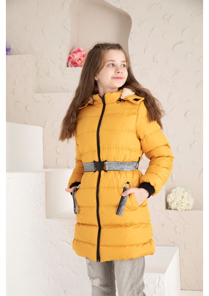 Beli Kemerli Içi Yünlü Şişme Mont fiyatları