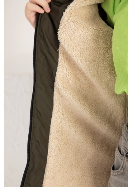Love Baskılı Içi Yünlü Kız Çocuk Mont modelleri