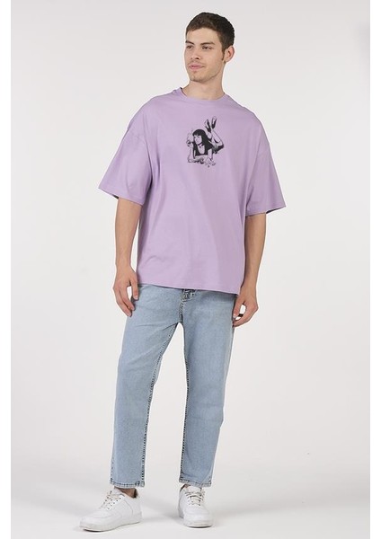 Oversize T-Shirt Mia Stroke Lila modelleri