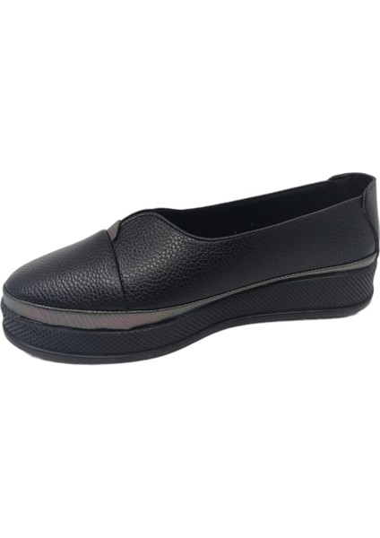 170 Kadın Siyah Kalın Taban Günlük Kullanım Ayakkabı modelleri