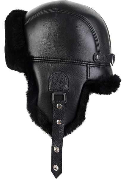 Hakiki Deri Tokalı Pilot Deri Şapka - Ushanka Deri Şapka fiyatları