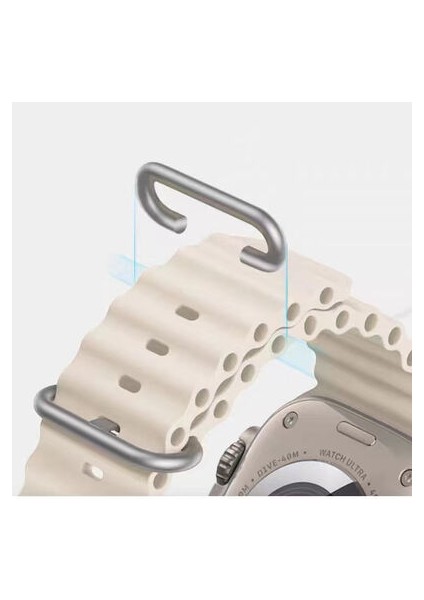 Zemuaraks Apple Watch 44MM Zore Krd-75 Silikon Kordon Metal Toka Şık fiyatları
