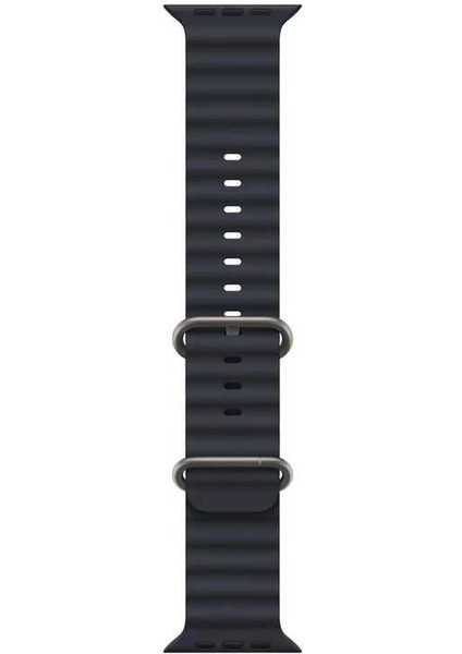 Zemur Aksesuar Zemuaraks Apple Watch 44MM Zore Krd-75 Silikon Kordon Metal Toka Şık