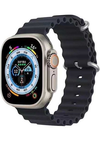 Zemur Aksesuar Zemuaraks Apple Watch 42MM Zore Krd-75 Silikon Kordon Metal Toka Şık