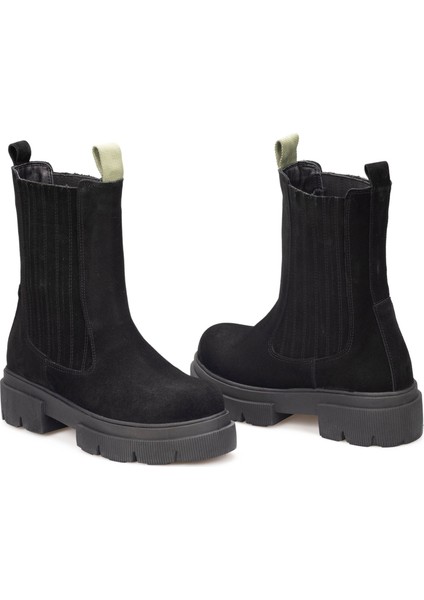 Kadın Süet Deri Kalın Tabanlı Postal Bot Chelsea indirimleri