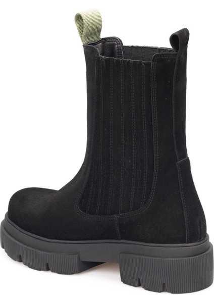 Kadın Süet Deri Kalın Tabanlı Postal Bot Chelsea