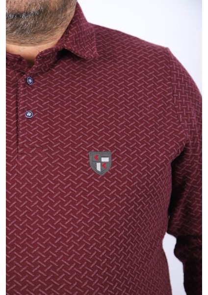 Büyük Beden Polo Yaka Sweat Impact Mc 22717-BORDO