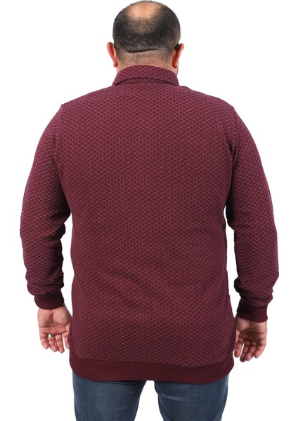 Büyük Beden Polo Yaka Sweat Impact Mc 22717-BORDO