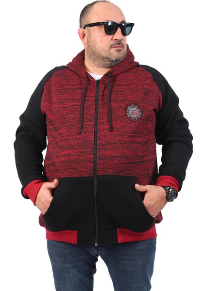 Büyük Beden Unisex New York Collage Sweat 22727-BORDO modelleri