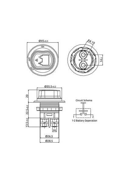 Akü Elektrik Devre Kesici Şalter Mini (06-027) fiyatları