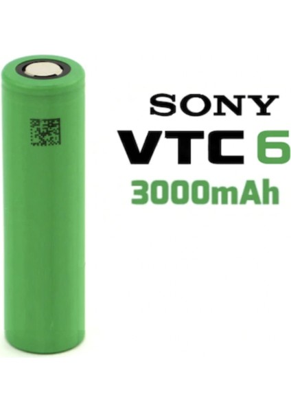 Vtc6 Pil (2 Adet) & Batarya - Şarj Edilebilir (Şarjlı Pil) - 3000MAH Us 18650 Li-Ion Batarya + Pil Kutusu Hediyeli