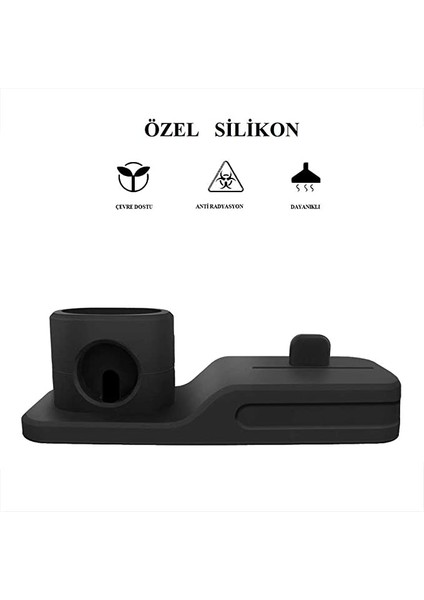 Apple Watch & Iphone &; Air Pods ile Uyumlu Silikon Dock Stand