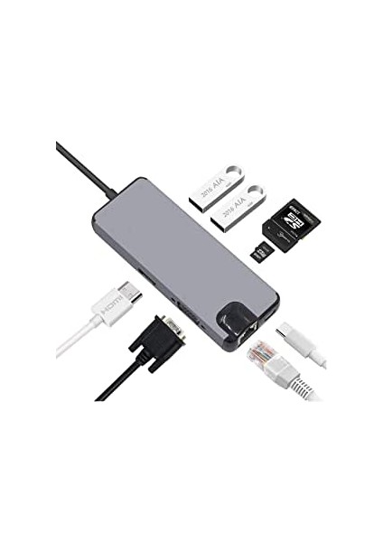 Type C Hub 8 In 1 Hub Çoğaltıcı Adaptör