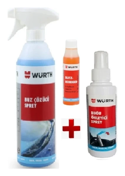 Buz Çözücü Sprey & Würth Buğu Önleyici Sprey &würth Konsantre Cam Sabunu