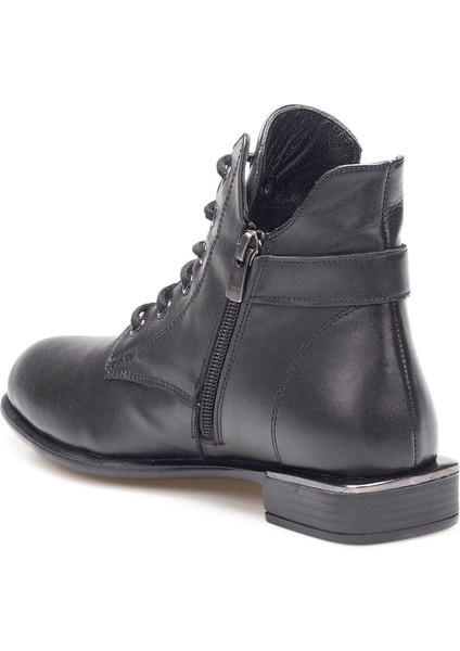 Twoeğoist Kadın Hakiki Deri Bilek Boy Kısa Topuk Tasarım Şık Bot