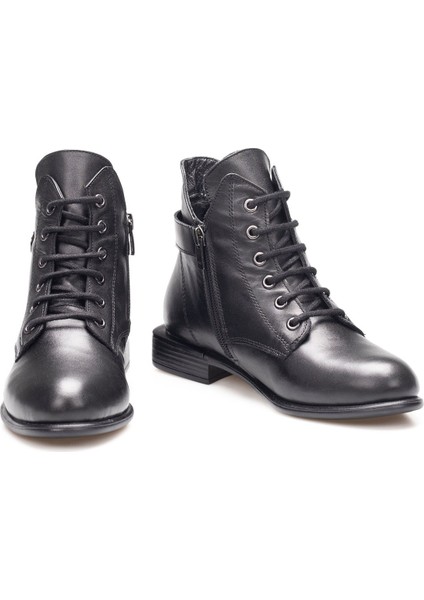 Twoeğoist Kadın Hakiki Deri Bilek Boy Kısa Topuk Tasarım Şık Bot