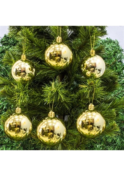 Yılbaşı Ağaç Süsleme Topları 6lı 6 cm Altın