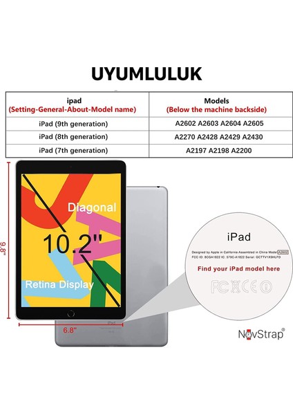 Novstrap Apple iPad 7 Nesil 8 Nesil 9 Nesil 10.2 Inç ile Uyumlu Ekran Koruyucu Nano Esnek Cam