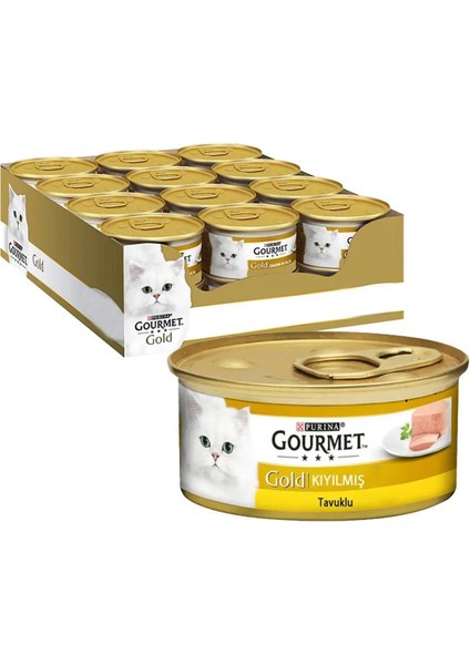 Gourmet Gold Kıyılmış Tavuk Etli Konserve Kedi Maması 85 gr 24'lü